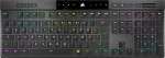 Corsair K100 Air Wireless RGB mehaaniline m&auml;nguklaviatuur, Ultra Thin, Sub-1 ms Slipstream Wireless, Bluetooth, Cherry MX Ultra Low Profile Key Switches, Saksa Qwertz paigutus, must
