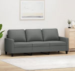 LAPOOH 3 Seater Sofa Dark Grey 180 cm Fabric, Sofas & Couches, Sofa Living Room, Bedroom, Teenager's Room, Relaxing Sofa, Upholstered Sofa 359172