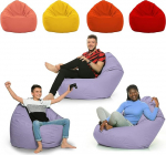 ZainBag.de Beanbag Outdoor Indoor Waterproof Weatherproof XL - XXL Floor Cushion Seat Cushion Bean Bag Sizes Adults Children Gaming High Quality Relax XXXL (Lilac, XXXL)