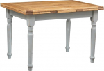 Country-style solid lime wood antiqued grey frame natural top W120xDP80xH80 cm sized extensible table