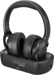 Technaxx TV juhtmevabad k&otilde;rvaklapid koos laadimisjaamaga - juhtmevabad k&otilde;rvaklapid teleritele Bluetooth 5.4, mikrofon, 30h aku, USB-C, optiline ja AUX port, &uuml;le k&otilde;rvade stereok&otilde;rvaklapid - TX-350