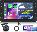 2G + 64G juhtmevaba Carplay Android autoradio 2 DIN Alfa Romeo 159 2004-2011 Brera Spider Sportwagon 7-tolline autoradio Android auto navigatsiooniga GPS WiFi peeglilink Bluetooth FM/RDS EQ/SWC tagumine osa