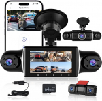 NHOPEEW 1080P 5-kanaliline 360&deg; Dash Cam - Kaamera kahe tagumise vaate kaameraga, sise- ja esil&auml;&auml;tsed - G-sensoriga loop-salvestus, &ouml;ine n&auml;gemine, WiFi rakenduse juhtimine, parkimisseire