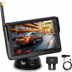 Hodozzy digitaalne traadita tagurduskaamera komplekt 5-tollise IPS-ekraaniga, AHD tagurduskaamera &ouml;ise n&auml;gemise IP69 veekindel traadita tagurduskaamera traadita parkimisabi 12 V kaamera auto veoautole