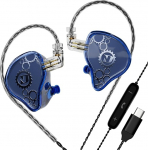 ND Venus In-Ear Monitor k&otilde;rvaklapid, 10mm topelt magnetiline d&uuml;naamiline juht, IEM k&otilde;rvaklapid, HiFi juhtmega m&auml;nguk&otilde;rvaklapid, 2 Pin eemaldatav kaabel (mikrofoniga, sinine)