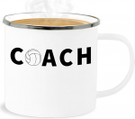 Shirtracer Emaille Becher Blechbecher - Statement - Volleyball Coach Trainer - 300 ml - Wei&szlig; Silber - statements frohes neues jahr new year statement-spruch mit
