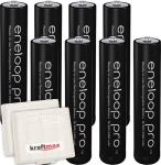 Kraftmax Panasonic Eneloop PRO XX AAA/Mikro akud - uusima p&otilde;lvkonna 950 mAh k&otilde;rgtehnoloogilised akud Kraftmax akukarpides V5, 8 tk pakendis