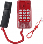 Juhtmega lauatelefon, lauatelefon Flash viimase numbri kordusfunktsiooniga, kaasaskantav seinale paigaldatav telefon pangak&otilde;nedeks kodus, hotellis, kontoris (punane)