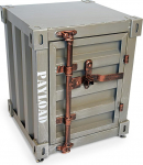 B&Uuml;TTNER Side Table Coffee Table Bedside Table Stool Cabinet Box Locker with Storage Space in Industrial Design Container Look Metal 40 x 38 x 48 cm Antique Silver