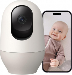 nooie 2K Baby Monitor WiFi Baby Camera, 360&deg; Pan/Tilt Video Baby Camera, Nanny, Two-Way Audio, Night Vision, Motion Tracking, SD Storage, Device Sharing Works with Alexa and Google