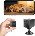 OBEST Mini kaamera, 1080p siseruumide valvekaamera mobiiltelefoni &uuml;lekande rakendusega, laetav aku, Bluetooth &uuml;hendus, liikumistuvastus, &ouml;&ouml;n&auml;gemine, lai nurk, siseruumide kaamera.