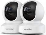 wansview 2K siseruumide valvekaamera, WiFi siseruumide kaamera, 2,4 GHz WiFi siseruumide kaamera 2-suunalise heliga, &ouml;&ouml;n&auml;gemine koerakaamera liikumistuvastusega, Q5 Set 2