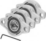 QUARKZMAN Spannlager 1" (25mm) Bohrung Zinklegierung Stahl Montiertes Flansch-Spannlager Selbstausrichtende Eins&auml;tze Geh&auml;use f&uuml;r Maschinenleistung Landwirtschaft Packung mit 4