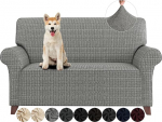 Sofabezug, 1-osaline, Stretch-Sofa-Schonbezug (Schwarz und Wei&szlig;, Zweisitzer)