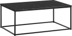 FineBuy kohvilaud 100 x 60 x 40 cm marmorse v&auml;limusega, metallist raamiga elutoa laud, diivanilaud, ruudukujuline laud, elutuba, k&uuml;ljelaud, must