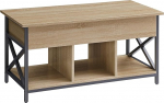 Kohvilaud 100 x 50 x 49/62 cm t&otilde;stetava lauaosa, hoiuruumide ja sektsioonidega - Sonoma puiduefektiga teraskonstruktsioon Kaasaegne disain, funktsionaalsus ja stiil &uuml;hes m&ouml;&ouml;bliesemetes.