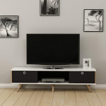 Homemania Zeyn TV Cabinet Wood Walnut Black White 150 x 35 x 41 cm