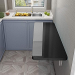 Seinale paigaldatav kokkupandav laud, multifunktsionaalne laud koju, kontorisse, pesuruumi, k&ouml;&ouml;ki, kompaktne disain, 4 v&auml;rvi saadaval (must, 120 x 40 cm)