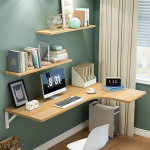 Moodne seinale paigaldatav kokkupandav laud, mille maksimaalne koormus on 50 kg ja mida on lihtne paigaldada 5 v&auml;rvi puidust viimistlus 110 x 60 x 40 cm