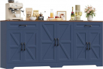 HOCSOK Sideboard, 180 cm lai k&ouml;&ouml;gikapp koos t&ouml;&ouml;tasapinnaga, 6 ukse ja 2 sahtliga k&ouml;&ouml;gikapp, reguleeritava riiuliga k&ouml;&ouml;gibuffee elutuppa, 180 x 87 x 34 cm.