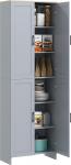 HOMCOM k&ouml;&ouml;gikapp k&ouml;&ouml;gibuffet n&otilde;udekapp kaasaegses stiilis multi-tarindim&ouml;&ouml;bel 4 ukse ja reguleeritavate riiulitega, 60 x 30 x 170,5 cm, hall