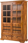 MASSIVMOEBEL24.DE Oxford #0456 Vitriinkapp akaatsia mesi massiivne B x K x S ca 134 x 196 x 50 cm koos rauaga