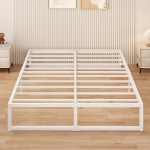 Yicensen metallist voodi 160 x 200 cm, metallist voodiraam kaheinimesevoodi terasliistude toega, lihtne kokku panna, vaikne, ei vaja karpvoodit, 30 cm k&otilde;rge, valge