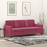 Homgoday 3-kohaline diivan Diivan Kaasaegne k&uuml;lalisdiivan Relax diivan Lounge diivan Topelt diivan Lamades diivan istumis m&ouml;&ouml;bel Diivan elutuppa Kodu magamistuba Veini punane 180 cm Velvet