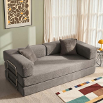 YINIX kokkupandav diivanvoodi, 200 cm lai, XXL voodi, modulaarne p&otilde;randasohva, n&ouml;&ouml;rpilvesohva metallraamiga, 3-kohaline k&uuml;lalisvoodi, kokkupandav, libisemisvastane, pestav (Hall, 200 cm (3-kohaline))