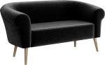 MEBLINI Emilia 2-kohaline mini diivan 2-kohaline elutuppa - Mini Lounge kahele inimesele - K&ouml;&ouml;gisohva - V&auml;ike diivan - 2 - Must samet