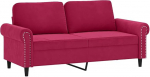 vidaXL 2-kohaline diivan, diivan dekoratiivsete padjadega, puhke diivan elutuppa, polsterdatud diivan, tugitool, l&otilde;&otilde;gastav diivan, Lounge diivan, l&otilde;&otilde;gastav diivan, veinipunane sametne diivan