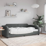 Homgoday tumehall kangast diivanvoodi 90 x 200 cm struktuur diivanvoodi k&uuml;lalistetoa m&ouml;&ouml;bel vastupidav &uuml;he t&uuml;&uuml;bi 5 voodit ja liistudega raamide m&ouml;&ouml;bel