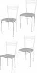 t m c s Tommychairs komplekt 4 moodsat elegantset tooli k&ouml;&ouml;ki ja s&ouml;&ouml;gituppa, vastupidav raam v&auml;rvitud terasest, valge polsterdatud iste kunstnahaga, helehall