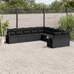 gartenlounge Outdoor gartenlounge Set Balkon m&ouml;bel terassenm&ouml;bel au&szlig;en8-tlg. Garten-Sofagarnitur mit Kissen Schwarz Poly RattanGeeignet f&uuml;r Schlafzimmer