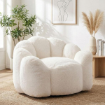 GRAVFORCE Sitzsack XXL Blumenform Weiches Kunstfell Bean Bag Sessel mit Schaum F&uuml;llung Weicher Sitzsack f&uuml;r Wohnzimmer und Schlafzimmer