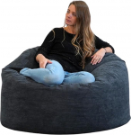 bananair - Cord XXL Bean Bag t&auml;iskasvanutele ja lastele - pehme ja mugav - optimaalne seljatugi - Bean Bag tool koos t&auml;idisega, Gaming Bean Bag tool (100 cm, sinine)
