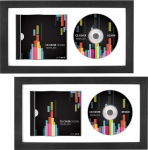 FramePro CD Display Frame 14,2 x 7,7 tolli allkirjastatud CD-kastid ja plaadihoidja seinamuusika kaunistamiseks koos t&otilde;elise klaasist valge matiga 2 Pack