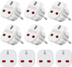 UK to EU 10 Pack Travel Adapter UK to EU Adapter England to DE England to Germany Plug UK Travel Adapter with Safety Lock for France, Ireland, Netherlands, Poland