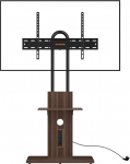 Telerialus 32-70-tollise lame- ja k&otilde;verate telerite jaoks kuni 45 kg, reguleeritava k&otilde;rgusega p&ouml;&ouml;rlev telerialus koos meediasalvega Max. VESA 600 x 400 mm (must p&auml;hkelpuu)