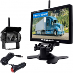 Podofo HD traadita tagurduskaamera komplekt koos 7-tollise LCD-automonitoriga veekindel tagurduskaamera + autolaadija veoauto bussile RV ekskavaatori haagisele