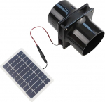 Abluftventilator-Set, 10 W, solarbetrieben, 12 V, mit rundem K, f&uuml;r Wohnmobil, Dachboden, Gew&auml;chshaus und Boot, Schwarz