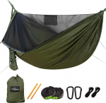 Camping Hammock koos s&auml;&auml;sev&otilde;rk ja Ridge k&ouml;is, Extra Large 2 inimest, 290 x 140 cm, All-in-One Quick Open Ultralight Hammocks jaoks v&auml;ljas, matkamine, reisimine ja seljakotiga
