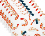 Stoff-Tischsets, waschbare Tischsets f&uuml;r Esstisch, 6er-Set,Aquarell Sushi