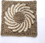 LYVQZPWLRVerpflegung Matratzen, Tischsets, 30 x 30 cm, runde Boho-Rattan-Tischsets, nat&uuml;rliche handgewebte Tischsets, Wasserhyazinthen-Tischsets(1)