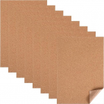 Cork Board 30x20cm Pack of 8 Cork Sheets with Strong Adhesive Backing for DIY Coasters, Wall Decor, Craft Projects, Insulation and Custom Crafts