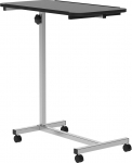 HOMCOM ratastega k&uuml;ljelaud, diivanilaud reguleeritava k&otilde;rguse ja metallraamiga, koormus 20 kg, magamistuppa, elutuppa, kontorisse, 77 x 40 x 76-100 cm, must ja h&otilde;bedane