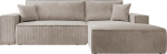 Selsey diivan nurgas diivanvoodi diivan koos panipaigaga magamisfunktsiooniga Lihtne hooldus pol&uuml;uretaan vaht L kuju &Otilde;ige Farese Beige Corduroy Look