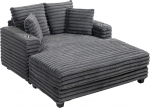 HOMCOM Diivanvoodi 2-kohaline Chaise Longue 134 x 151 cm Suur diivan voodifunktsiooniga, n&ouml;&ouml;rilook, viskepadi, k&auml;etugi ja tassihoidja Diivan elutuppa, magamistuppa, hall