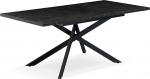 B&D home Lars 11202-XS-MSCH S&ouml;&ouml;gilaud, pikendatav 120-160 x 80 cm, 4-6 inimesele, puidust k&ouml;&ouml;gilaud ristraamiga, must, k&ouml;&ouml;ki, s&ouml;&ouml;gituppa, modernne t&ouml;&ouml;stusdisain, marmorist must