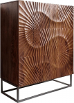 Riess Ambiente Scorpion Solid Highboard 120 cm tumepruun akaatsia 3D nikerdustega must metall